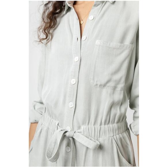 Rails Kennedy Button Down Long Sleeve Romper in Mint Size S - Picture 11 of 15